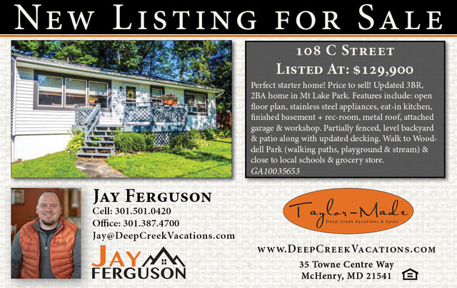 New Listing! 108 C Steet, Mountain Lake Park, MD