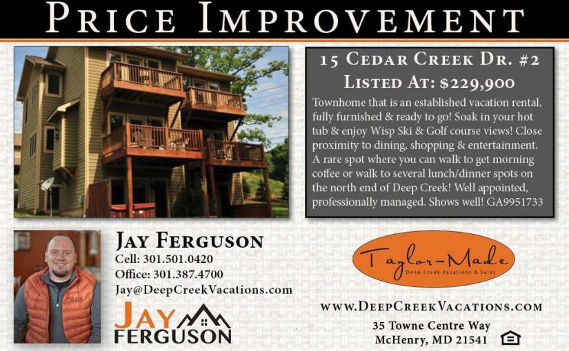 15 Cedar Creek Dr. #2 Price Improvement